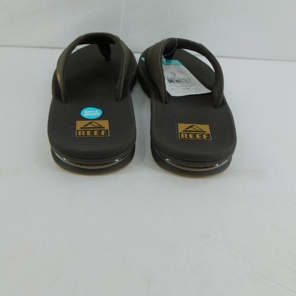 REEF Men's Flip Flops Fanning Brown Gum Bottle Sandal Opener Size 9 New - Picture 7 of 12